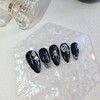 Deep Blue Eyes Handmade Nail Tips - Long Square /