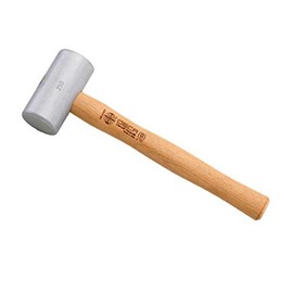 Osca 075H GR 250 Cylindrical Aluminium Hammer with Hickory Handle, Silver/Beige, 250 g