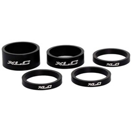 XLC Steering Head Extension AS-A02 A-Head Spacer-Set 3 x 5/1 x 10/1 x 15 mm, 1 Inch, Black, 2500531000
