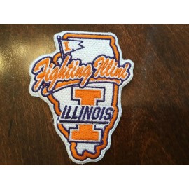 Unbranded Illinois Fighting Illini Vintage Embroidered Iron On Patch 3.25” X 2.5”