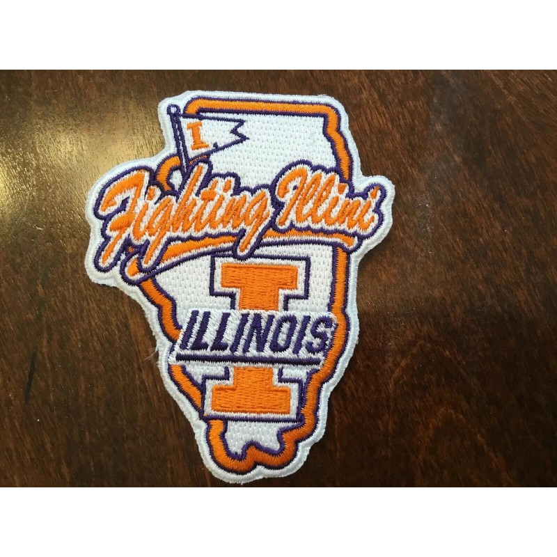 Unbranded Illinois Fighting Illini Vintage Embroidered Iron On Patch 3.25”