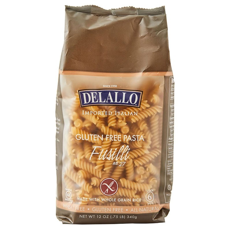 DeLallo Gluten Free Fusilli Pasta, Non-GMO, Made with Brown Rice