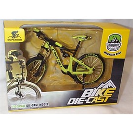 Mountain down hill daglo green and black bike 1:10 scale diecast model