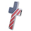 3D Christian Cross Car Emblem - American Flag Patriotic Jesus