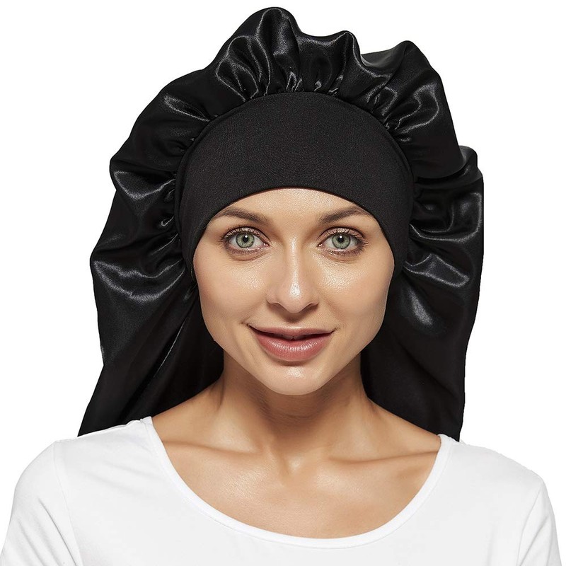 Wbfwbb Braid Bonnet for Sleeping, Wide Elastic Band Satin Hair