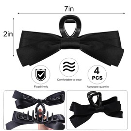 Gipoowaa 4 Pcs Hair Claw Clip, Non Slip Big Bows Hair Clips Barrette for Thick Thin Hair, Four Colors Meet Daily Clothing Matching, Suitable for All Kinds of Festivals to Give to Your Wife/Girlfriend