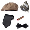 1920s Mens Costume Vest Hat Pocket Watch Accessories Set Adult