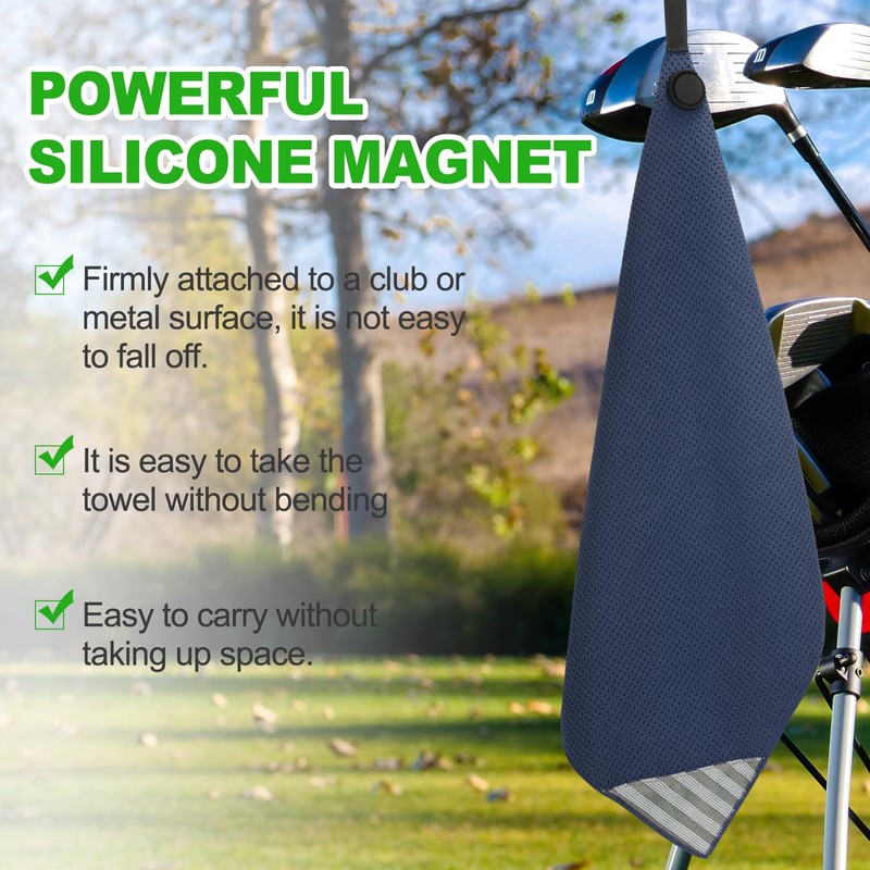 PATIKIL 12"x12" Magnetic Golf Towel with Wire Cleaning Cloth, 2
