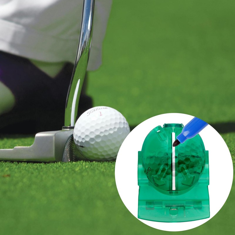 Luckious 6 PCS Golf Ball Marker Line Tool - Transparent