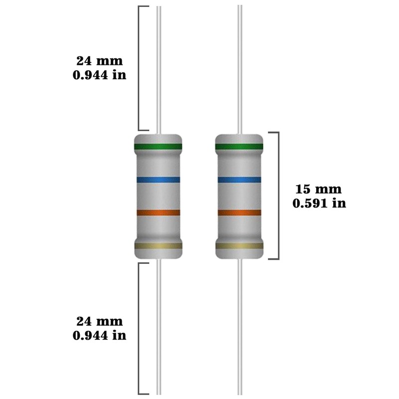 ALLECIN 25 Values 2W Carbon Film Resistor Kit from 1