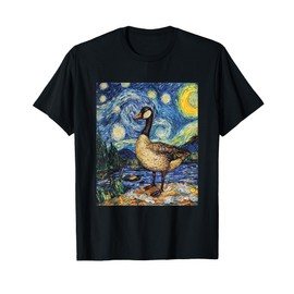 Funny Goose Duck - Van Gogh Style - Starry Night T-Shirt