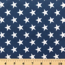 Ad Fabric, American Star Navy Blue Print Poly Cotton Fabric by The Yard, 60” Wide, Sold by Yard, in Yards Continuous