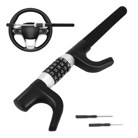 TIPHOPE Car Steering Lock Anti-Theft,Keyless Password High Security Wheel Lock Heavy Duty Adjustable Length Vehicle Locks Protective Universal Wheel Lock Compatible with Car Truck SUV-1 Year Warranty