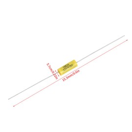 Axial Polyester Film Capacitor Mylar Polyester Film Capacitor Assortment Kit with Long Cable 0.022uF 630V for Radio Amplifier Pack of 10