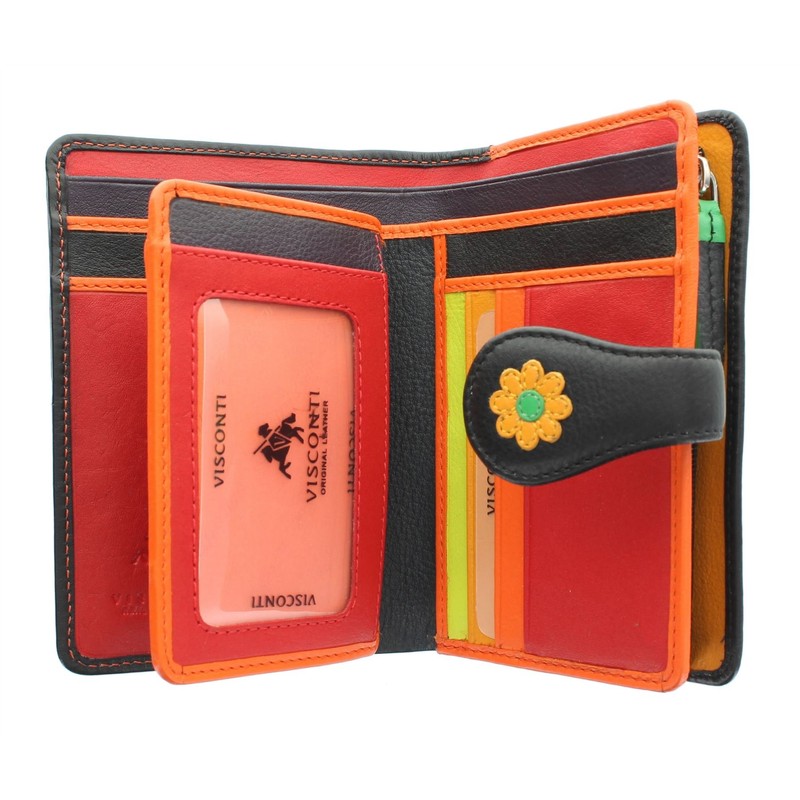 VISCONTI Daisy Collection Spanish Ladies Leather Purse with Tab Closure