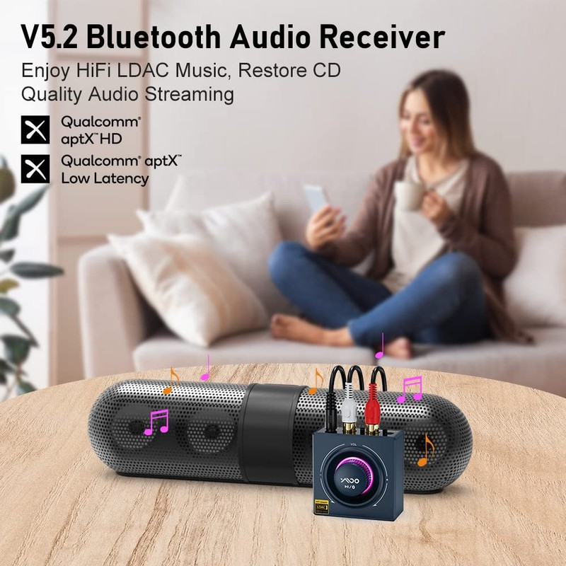 YMOO B06T3+ Bluetooth 5.2 Receiver for Home Stereo, Bluetooth Adapter