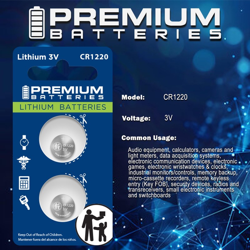 Premium CR1220 Battery Lithium 3V Coin Cell - Japanese Engineered