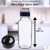 JARMING COLLECTIONS 16oz Glass French Square Spice Shakers with Lids