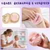 Body Powder Puff Container Set 3Pcs 6" Large Glass Dusting