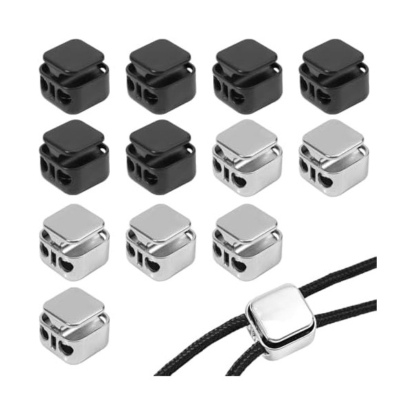 12pcs Heavy Duty Cord Locks, Double Hole Metal Press Cord