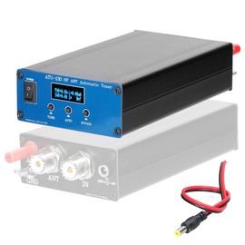 ATU-130 Antenna Tuner, 1.8-50MHz HAM Radio Antenna Tuner, 200W Micro Shortwave Automatic Antenna Tuner for Home Vehicle Field Radio Use, 10-15VDC OLED Display