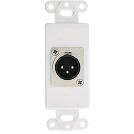 CableWholesale Decora Wall Plate Insert, White, XLR Male to Solder Type