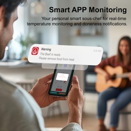 evayafox Meat Thermometer Digital Wireless - 165FT Remote Monitoring Bluetooth Meat Thermometer with App Control for Oven, Grill, Kitchen, BBQ, Smoker, Air Fryer