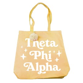 Sorority Shop Theta Phi Alpha Retro Pom Pom Tote Bag