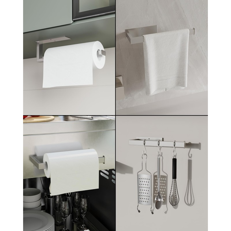 WZKALY Paper Towel Holder, Paper Towel Holder Under Cabinet Wall