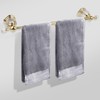 Wall Mounted Polished Gold Towel Bar,Crystal Towel Holder Adjustable Towel