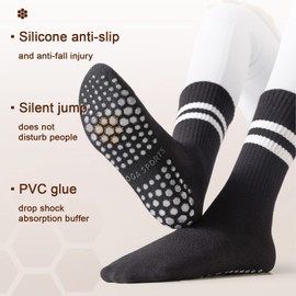Grip Socks Yoga Socks with Grips for Women Non Slip, Pilates, Workout, Pure Barre, Ballet, Dance, Hospital Socks