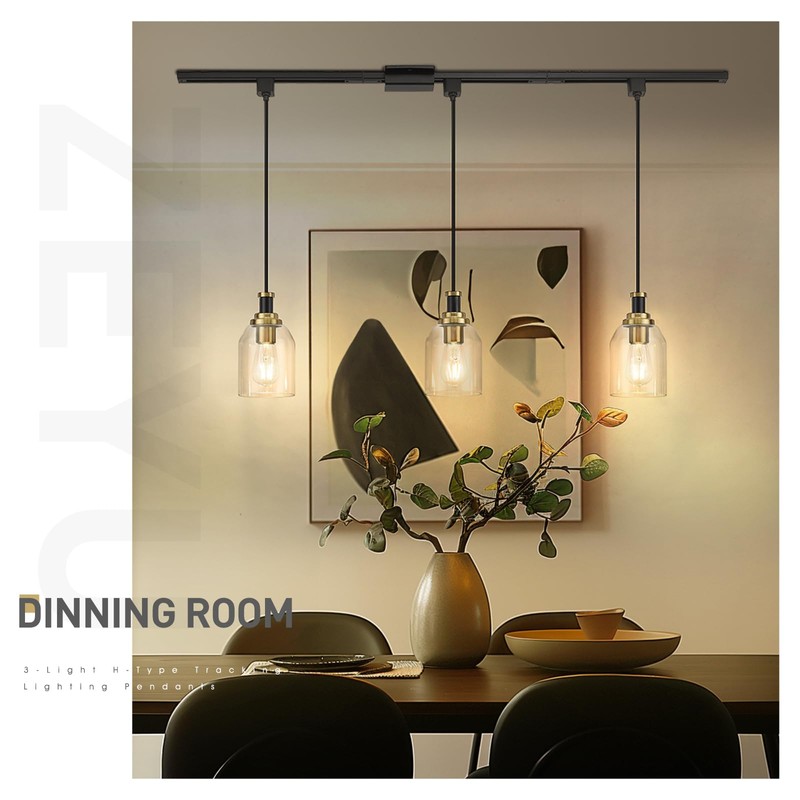 zeyu 3-Light H-Type Track Lighting Pendants, Modern Track Lighting Fixtures,