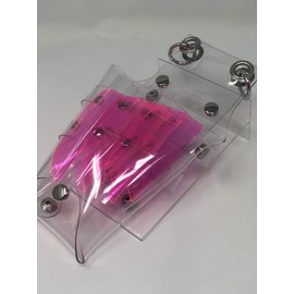 Tenn's Shop 6 Colors, 7 Scissor Case, Clear, Transparent, Hairdresser, Cute, Barber, Trimmer, Florist, Clear Case, Women's, Men's, Unisex, Stylish, Cool (Pink)