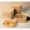 HOT BARGAINS 50 x 650ml Kraft Paper Disposable Food Container