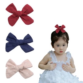 Newborn Baby Bows Hair Clips for Women Small Side Hair Barrettes for Girls Colorful Bowknot Hair Accessories for Toddler Girls Hair Barrette for Toddlers Bow for Girls Hair Clip White Black Red 3Pcs