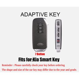 TECART Key Case Cover Fit for Kia EV6 K5 Seltos Soft TPU Key Fob Keychain Key Shell Accessories Protector 7 Button Black