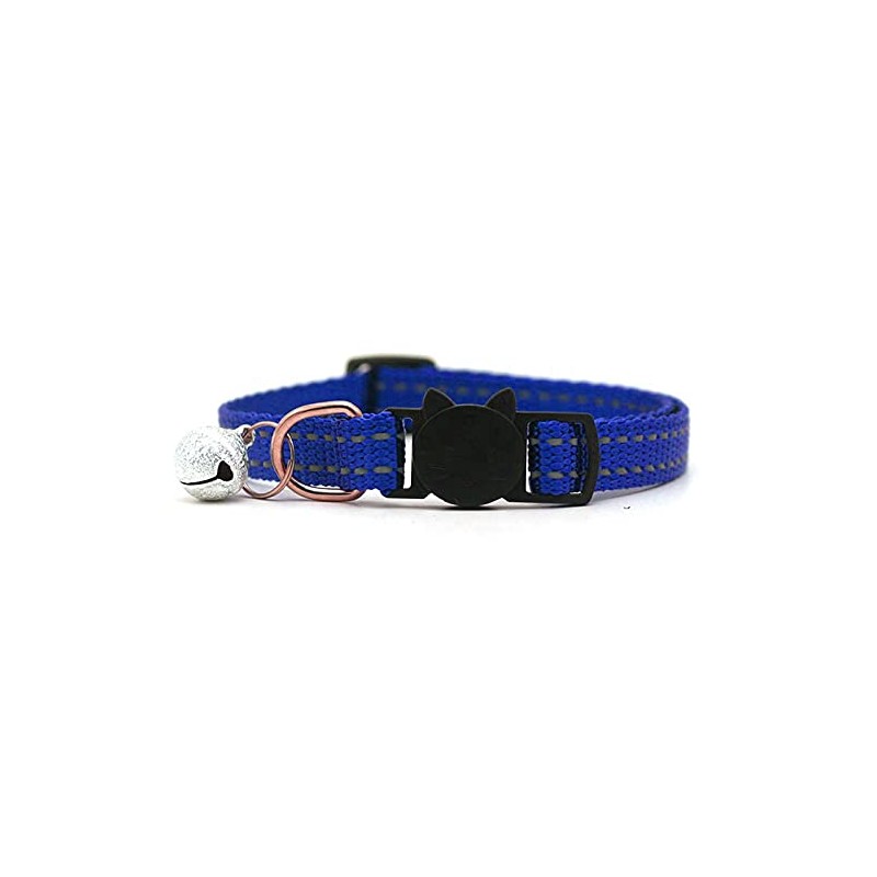 Cat/Kitten Collar with Bell & Reflective Stripes, Quick Safety Buckle
