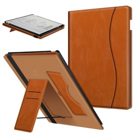 Fintie Stand Case for Remarkable Paper Pro Color 11.8 Inch 2024, Premium PU Leather Foldable Stand Cover with Pen Holder and Card Slot for 11.8" Remarkable Paper Pro Tablet, Brown
