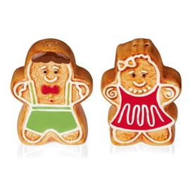 Premier Decorations Gingerbread Salt and Pepper Shakers - 8cm - Gift Idea for Christmas Xmas - Gingerbread Themed Salt and Pepper Pot, UK Design, Novelty Present, Christmas Tableware