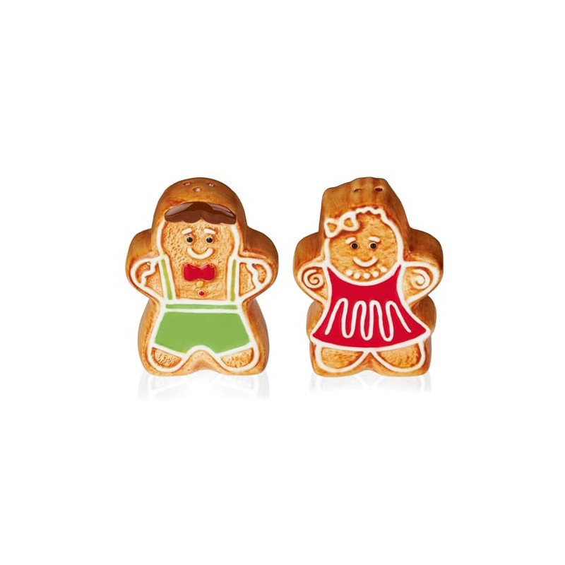 Premier Decorations Gingerbread Salt and Pepper Shakers - 8cm -