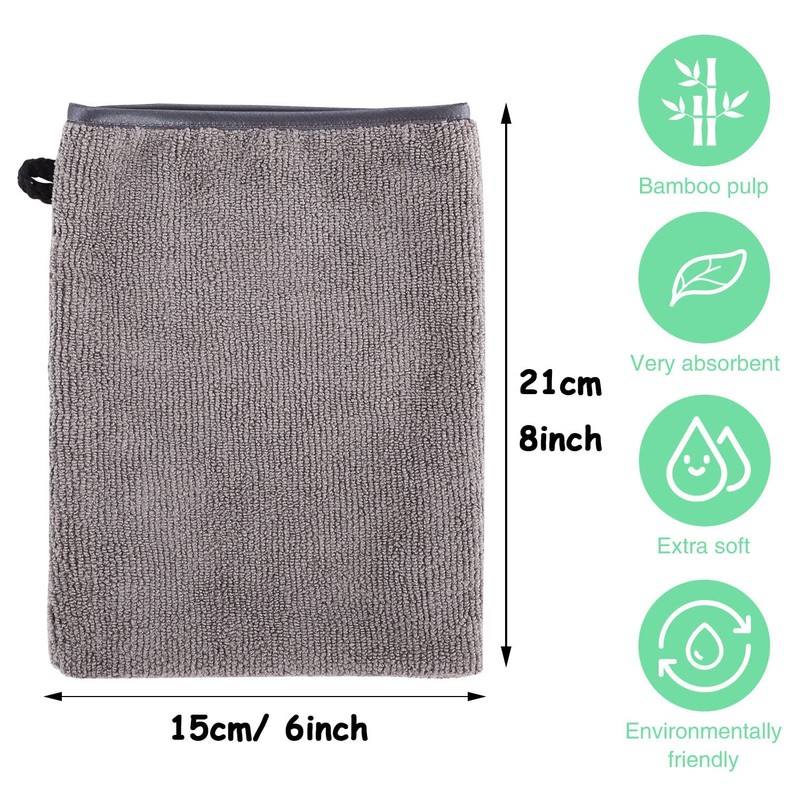 6 Pack Microfibre Body Wash Mitts, 15x21 CM Flannels Face