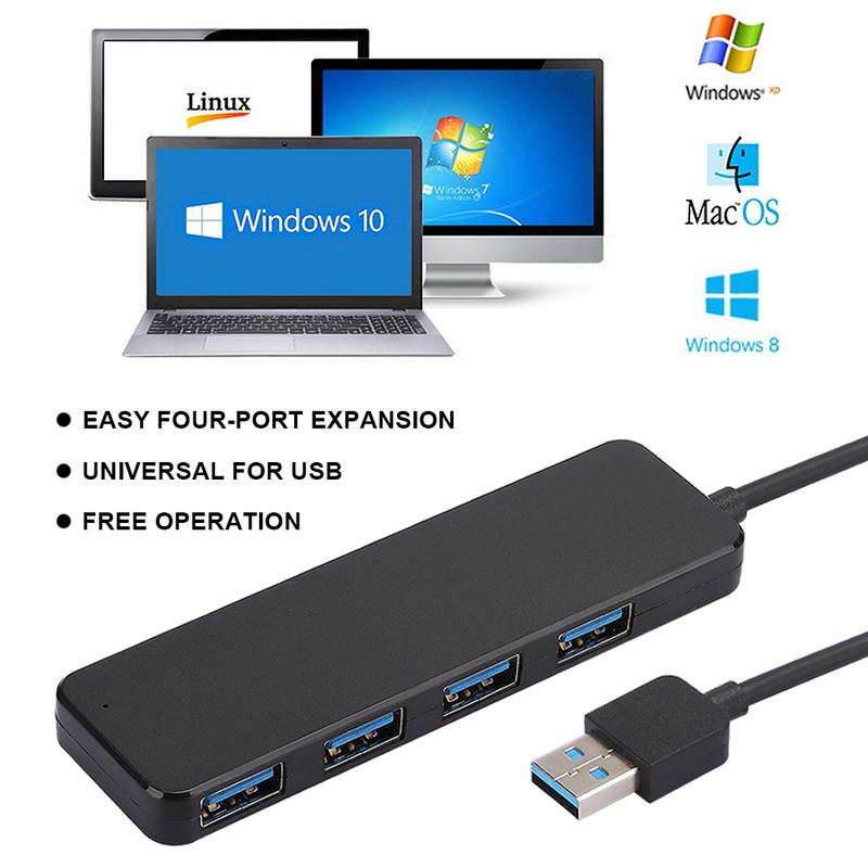 4-in-1 USB 3.0 4-Port HUB Docking Station USB Splitter Lightweight