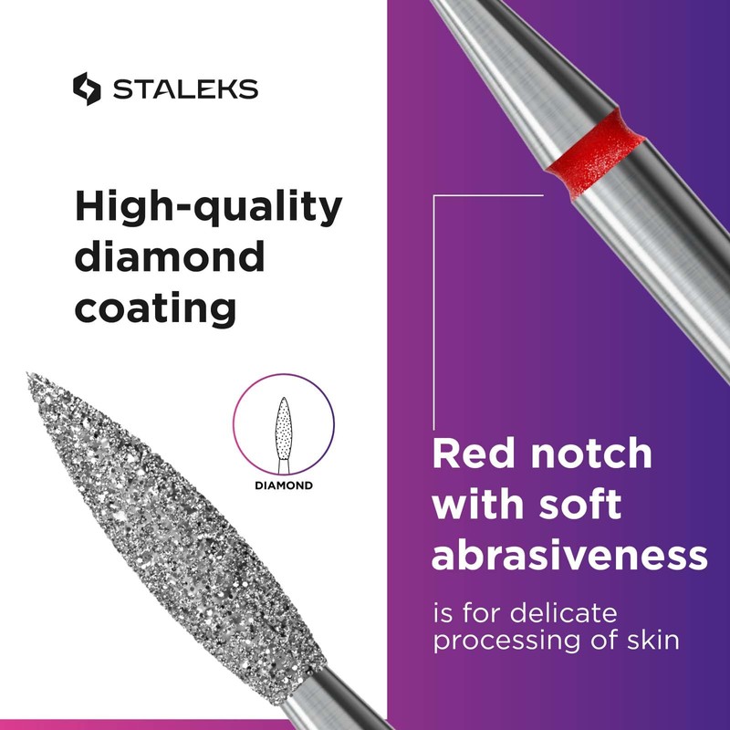 Staleks Pro - Diamond Bit - Flame (Red Ring) I