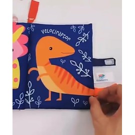 Libro Sensorial de Tela | Estimulacion Temprana | Didactico | Bebe | Desarollo (Dinosaurios)
