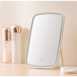 CSZYGZS Espejo cosmético con luz LED, Espejo de Maquillaje con Interruptor táctil, Iluminado con Brillo Regulable, portátil, Recargable por USB (Carga Tricolor Rosa)