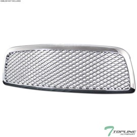Topline Autopart Chrome Sport Mesh Front Hood Bumper Grill Grille Cover 1PC For 09-12 Dodge Ram 1500
