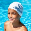 Swimming Cap Kids Boys Swim Cap Kids Waterproof Shark (White)