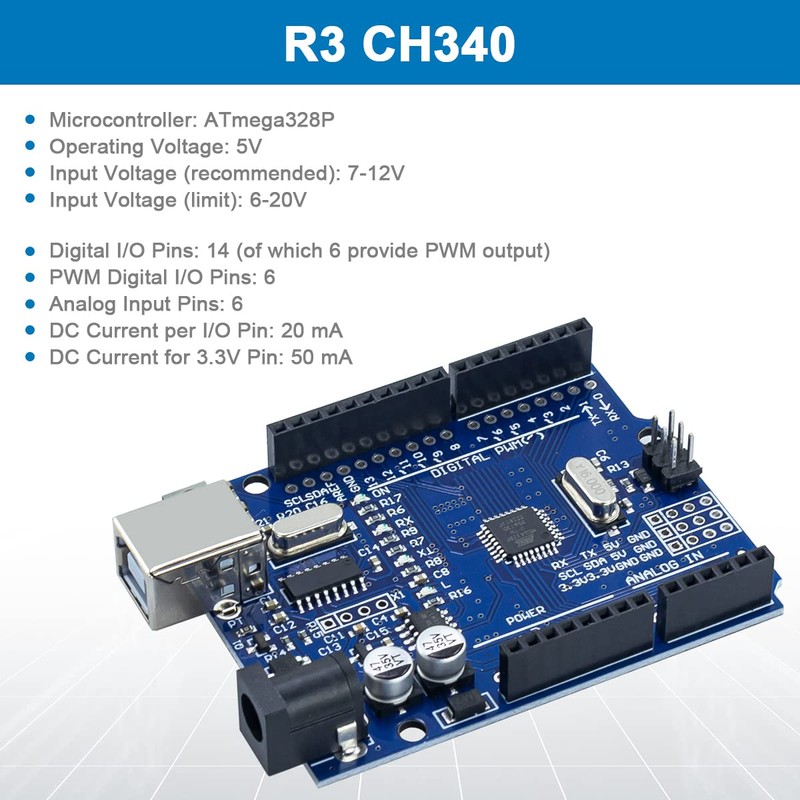 LAFVIN - Kit básico de inicio con R3 CH340, tablero