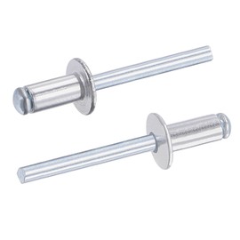 TA-VIGOR 25Pcs 6mm x 12mm Aluminium Blind Rivets, Open End Pop Rivets with Dome Head, Heavy Duty Pull Rivet for Metal Wood Plastic, Indoor Outdoor Fixings