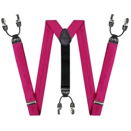 Alizeal Tirantes y pajarita de cachemira para hombre, pañuelo y gemelos, 072-magenta, Talla única